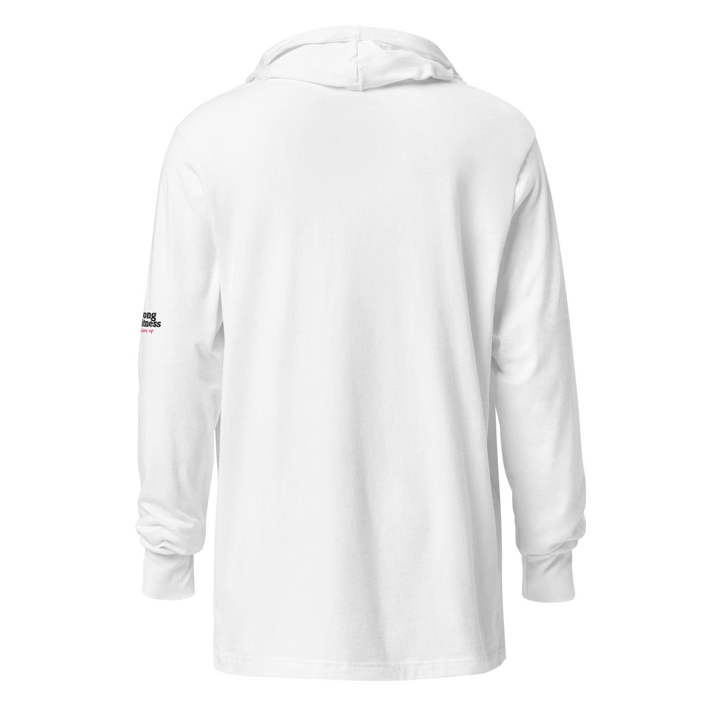 White Hooded long-sleeve tee red logo