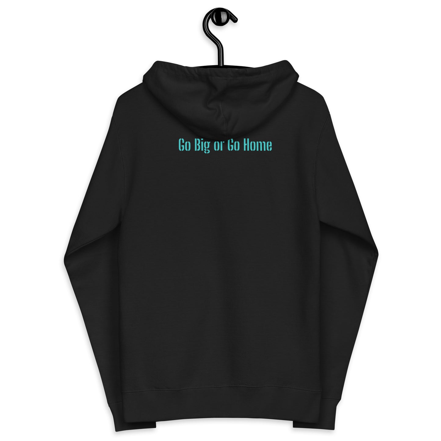 Unisex fleece zip up hoodie Block Letter