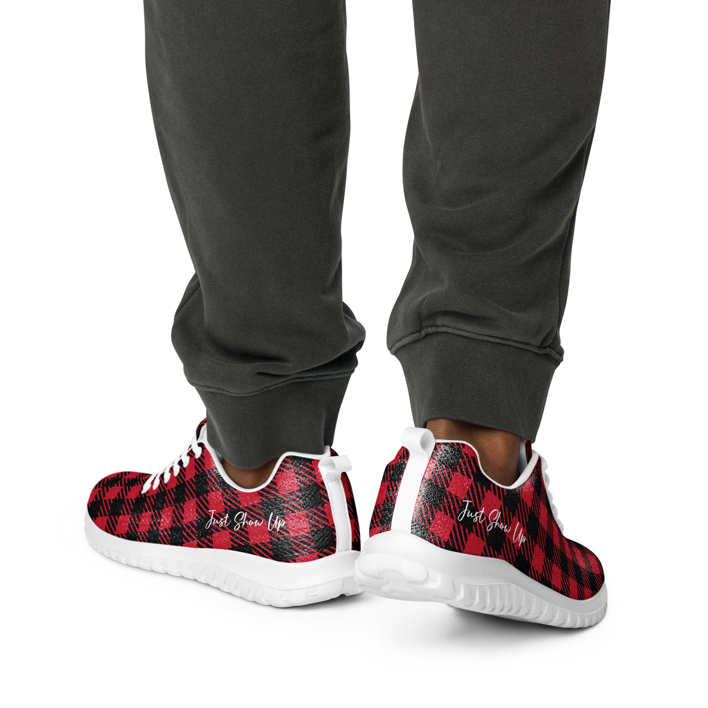 Men’s athletic shoes Red Plaid