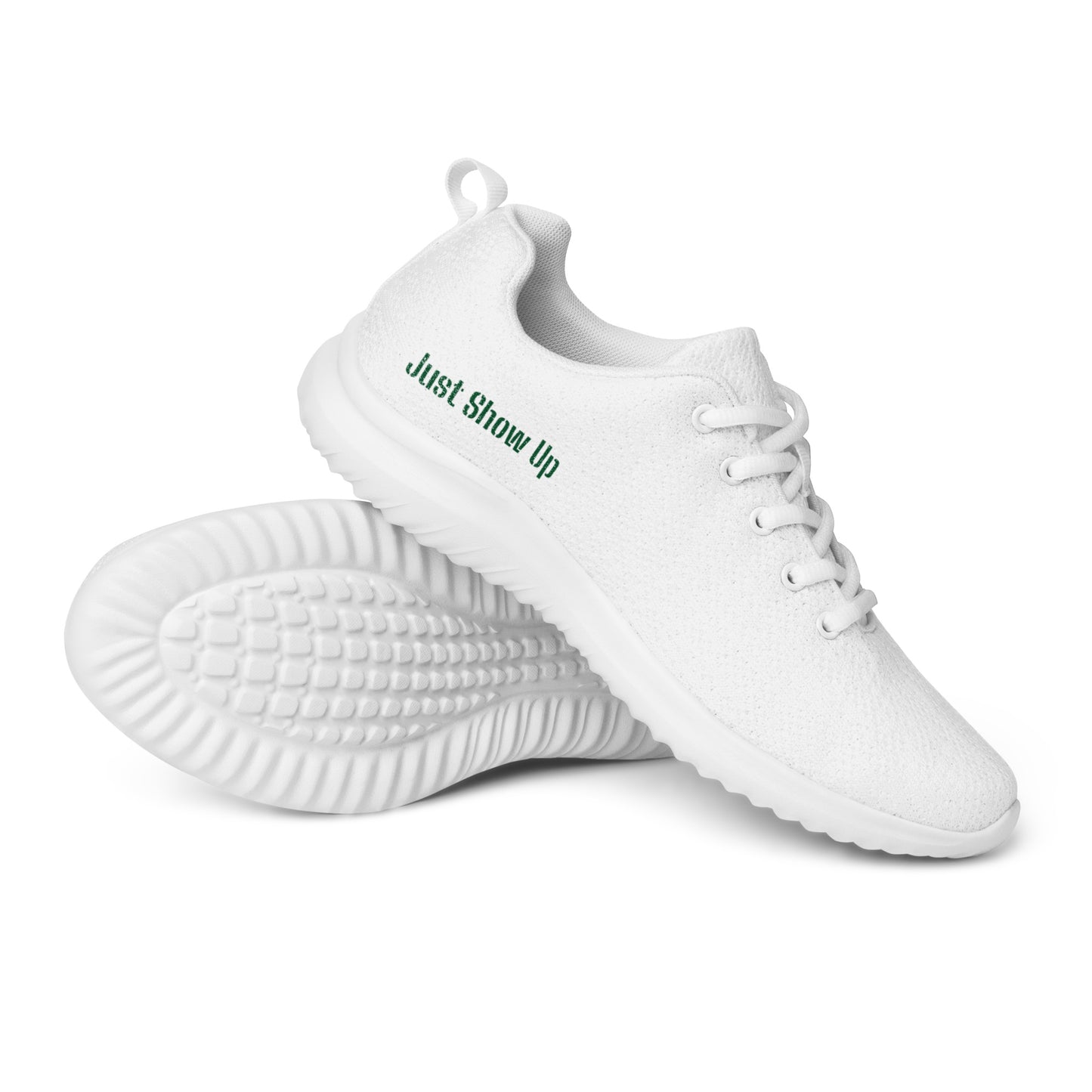 Men’s athletic shoes Green Just Show Up Block Letter