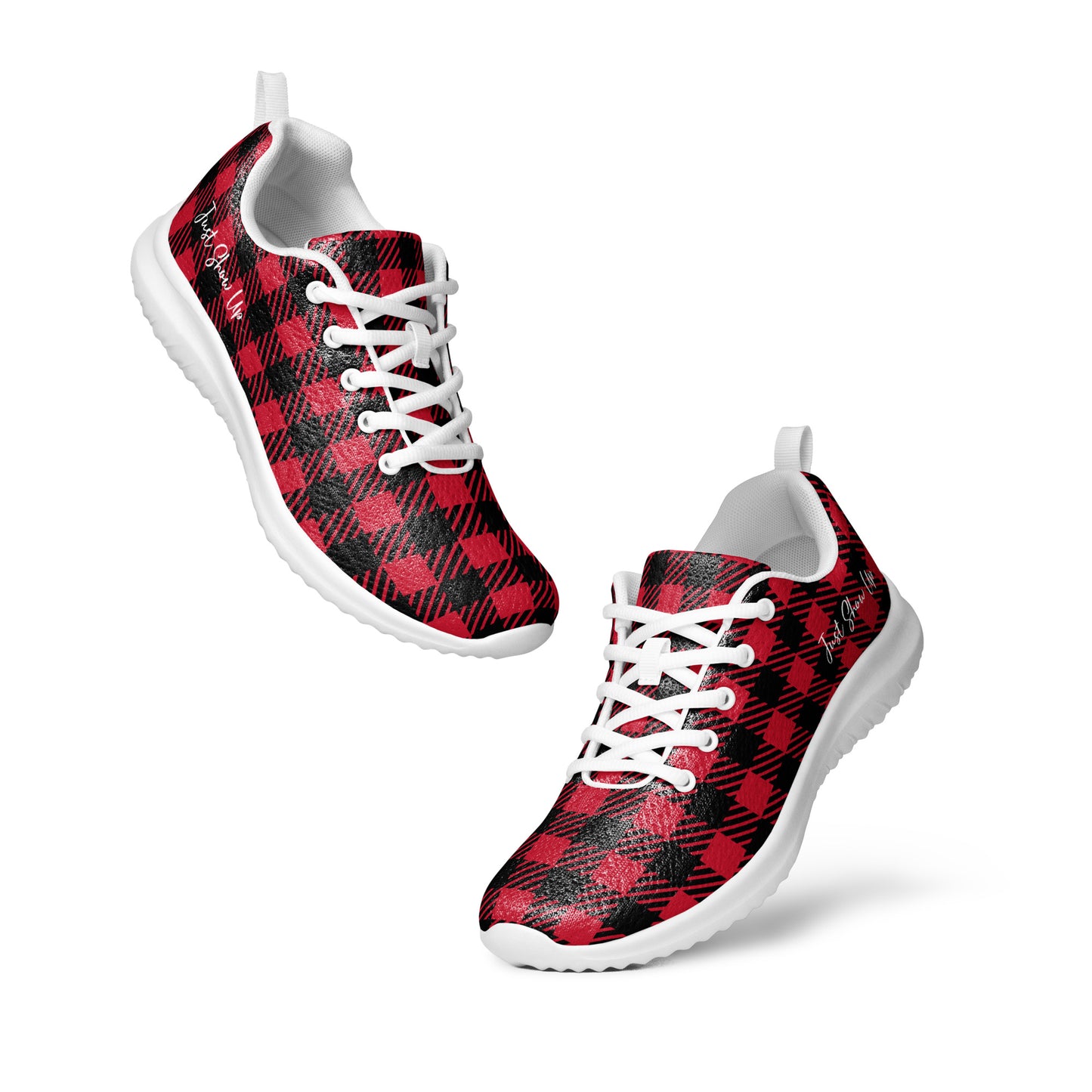 Men’s athletic shoes Red Plaid