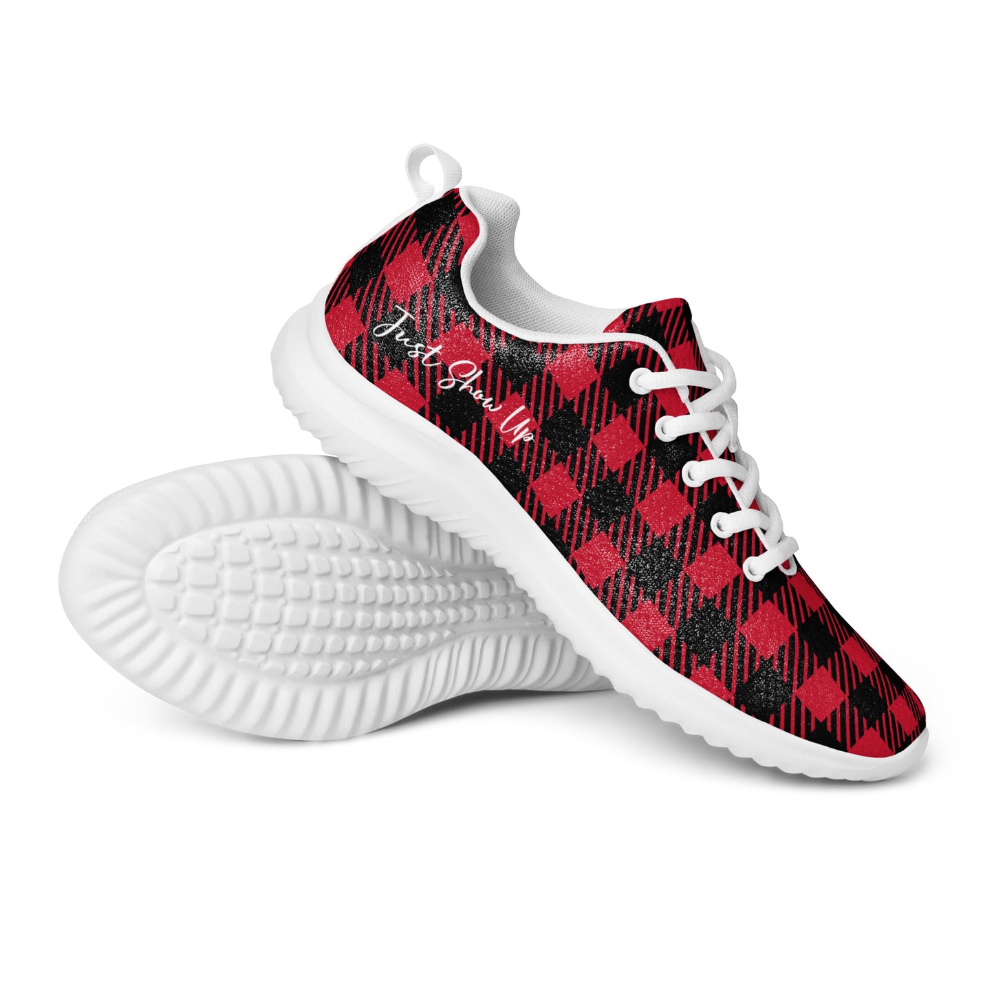 Men’s athletic shoes Red Plaid