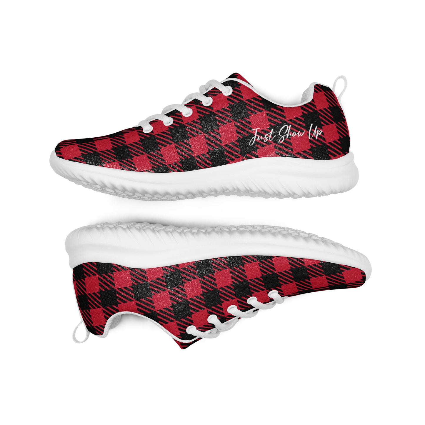 Men’s athletic shoes Red Plaid