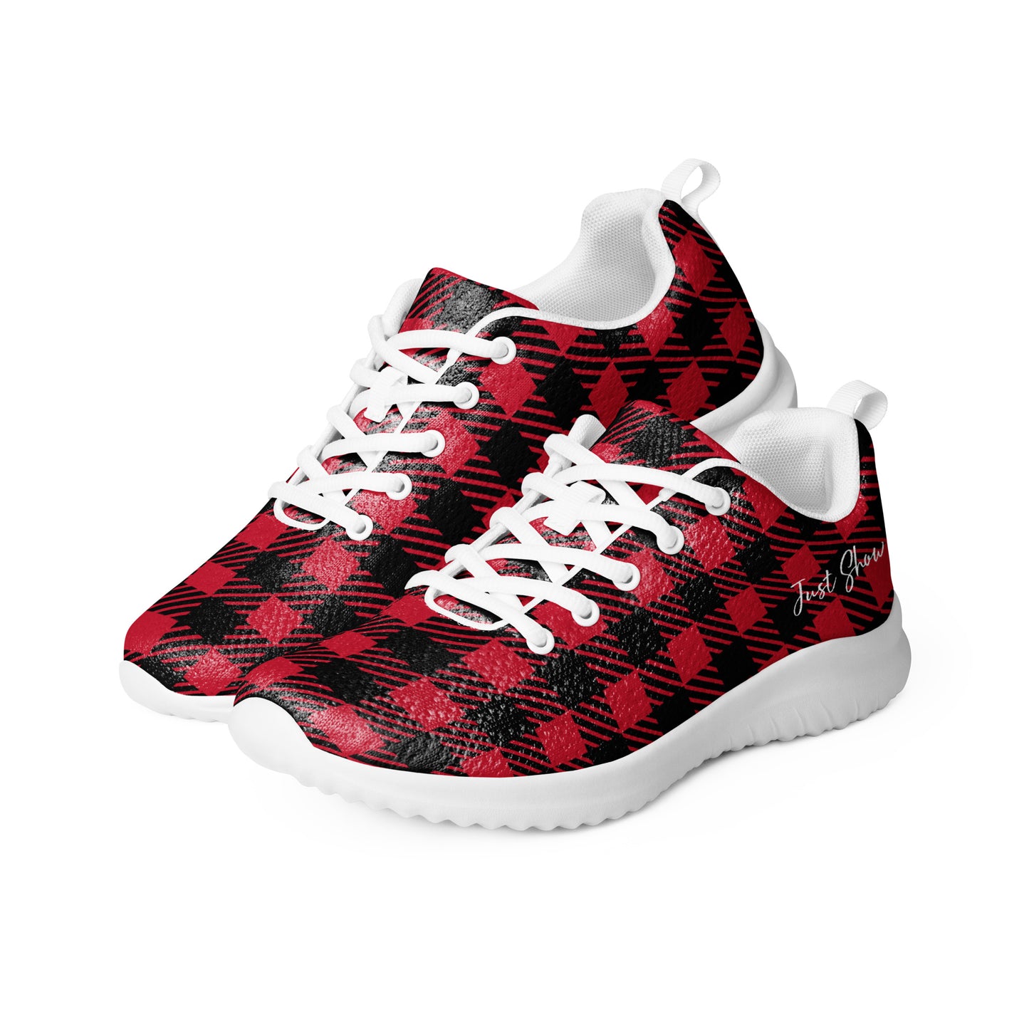 Men’s athletic shoes Red Plaid