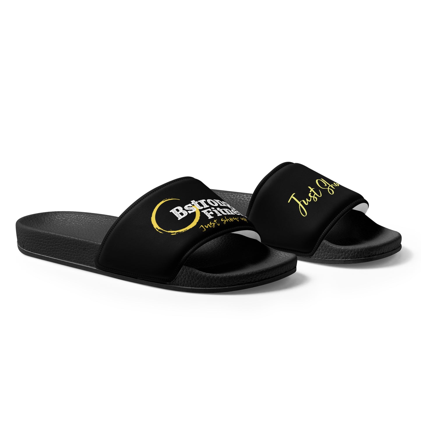 Men’s slides Black with Yellow