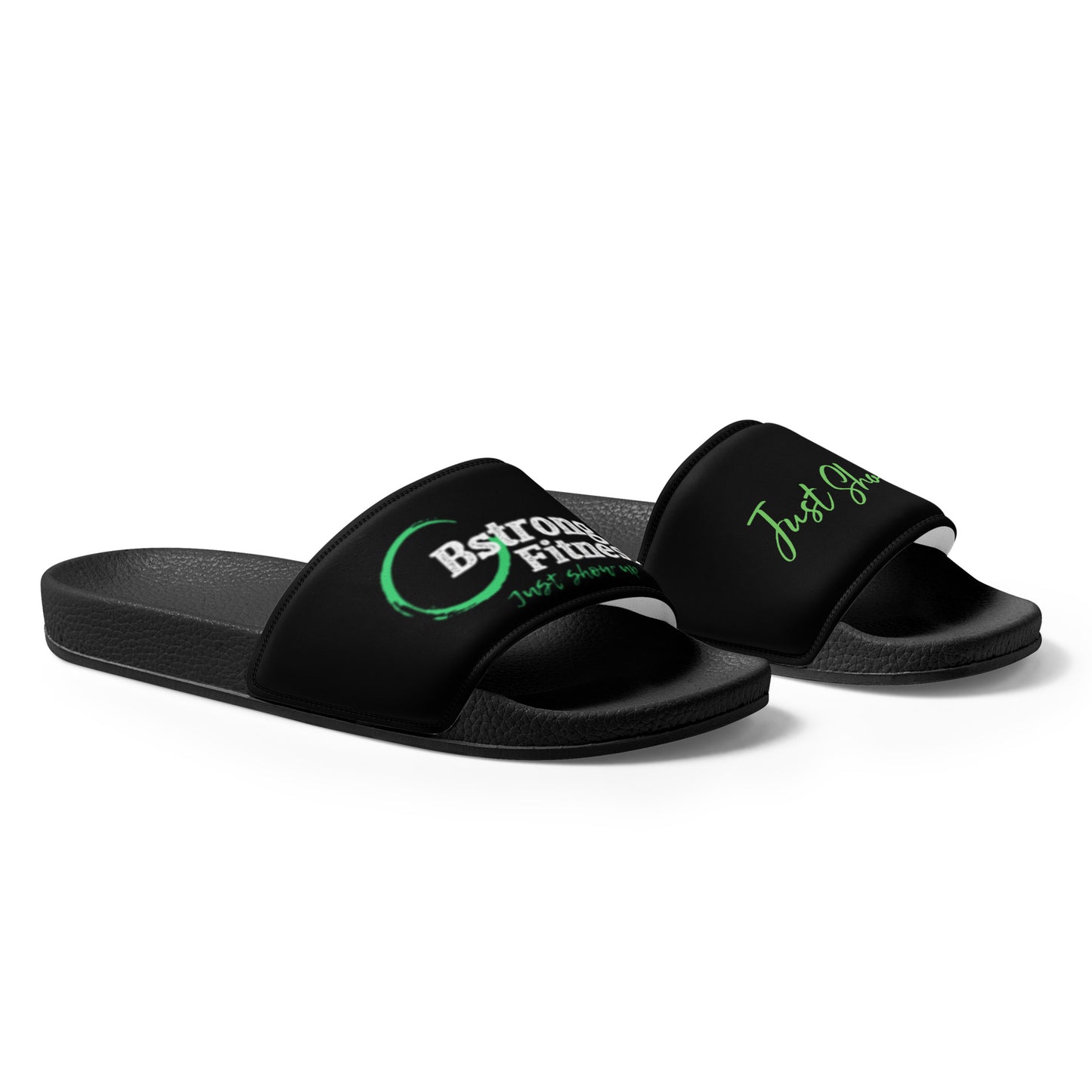 Men’s slides Black with Green