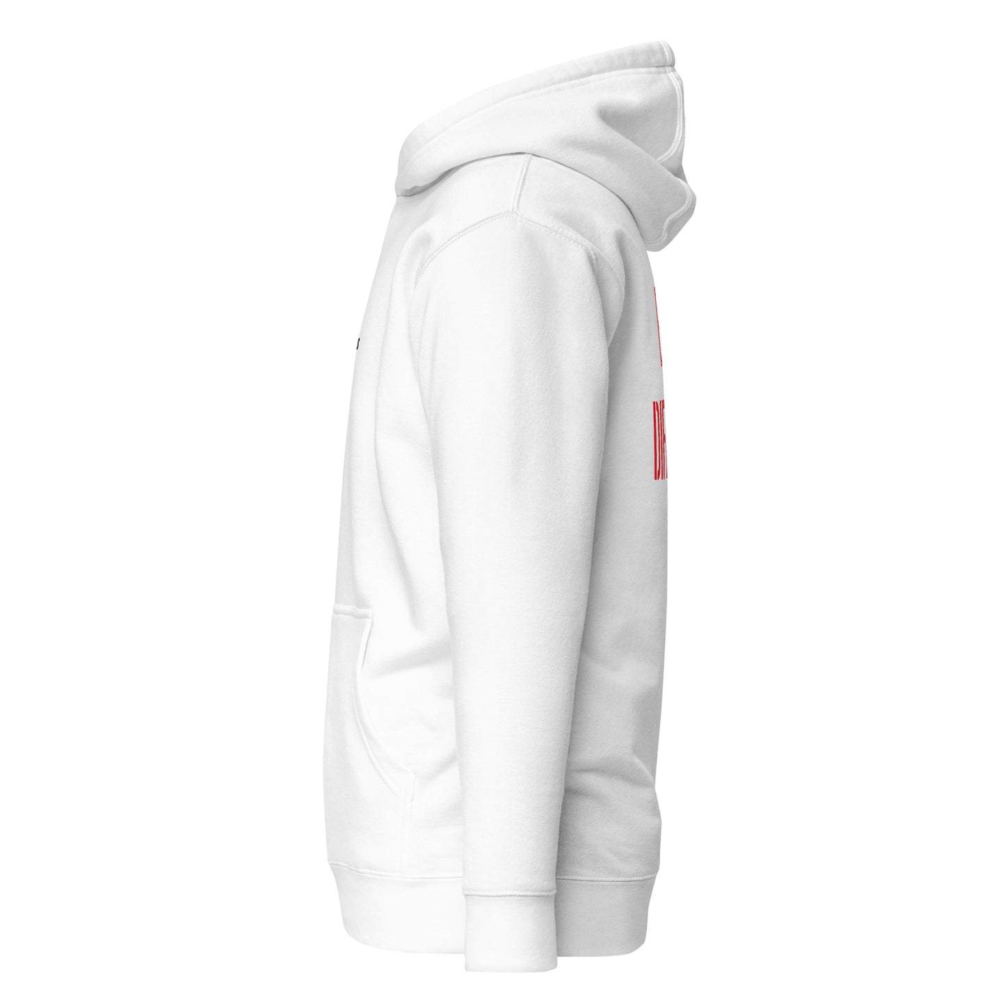 Unisex Hoodie Built DIFFERENT White and Red