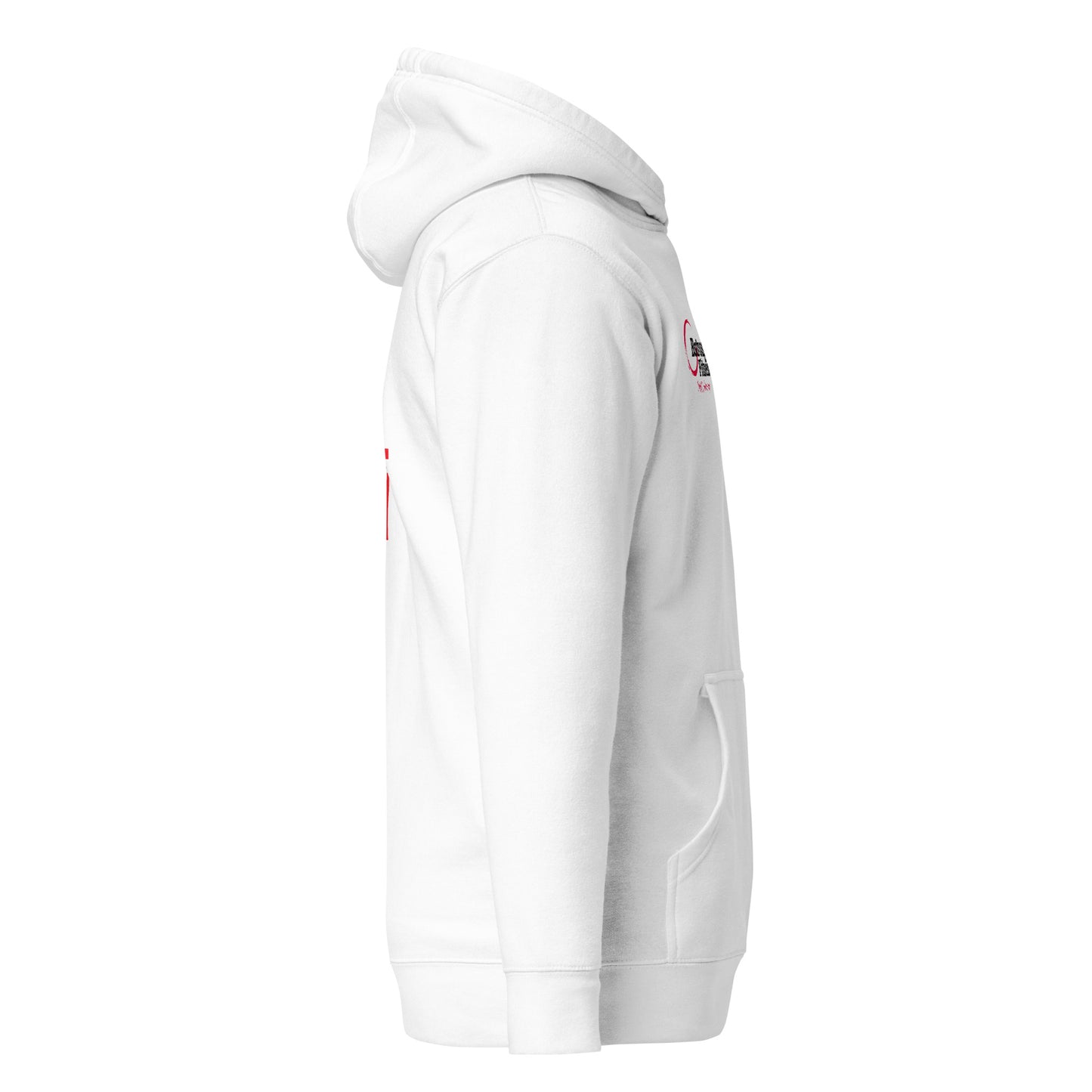 Unisex Hoodie Built DIFFERENT White and Red