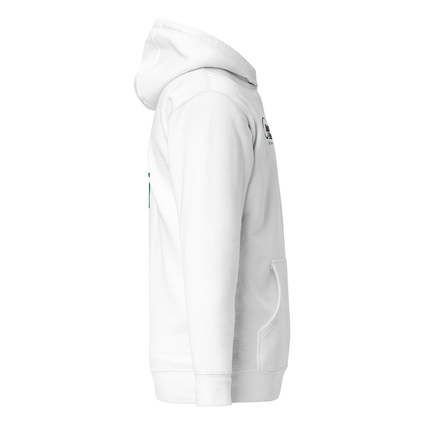 Unisex Hoodie Built DIFFERENT White and Green