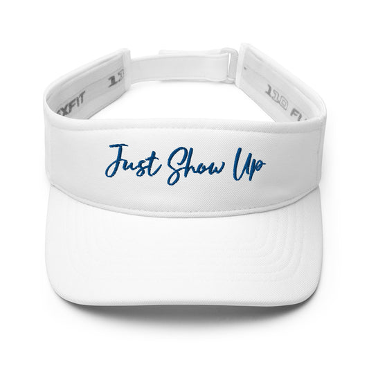 White Visor with Blue Logo