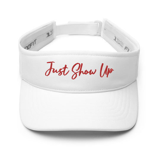 White Visor with Red Logo