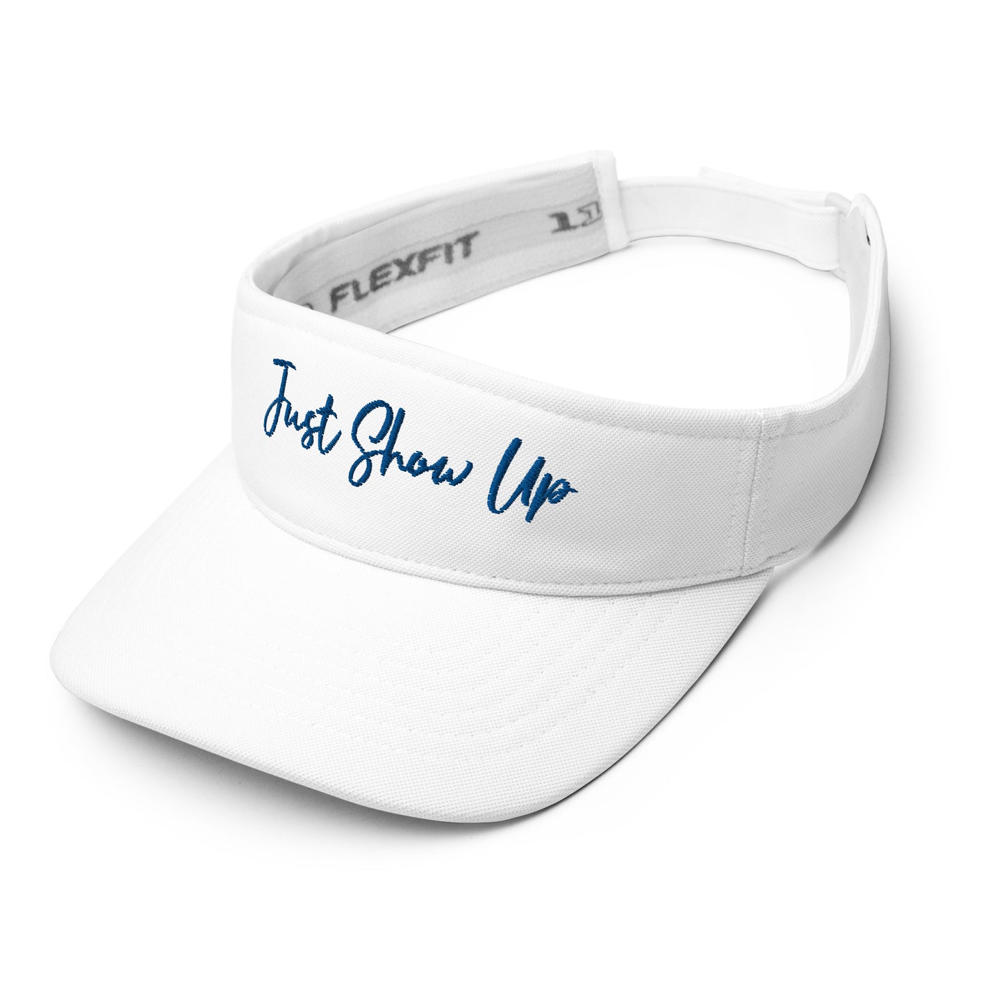 White Visor with Blue Logo