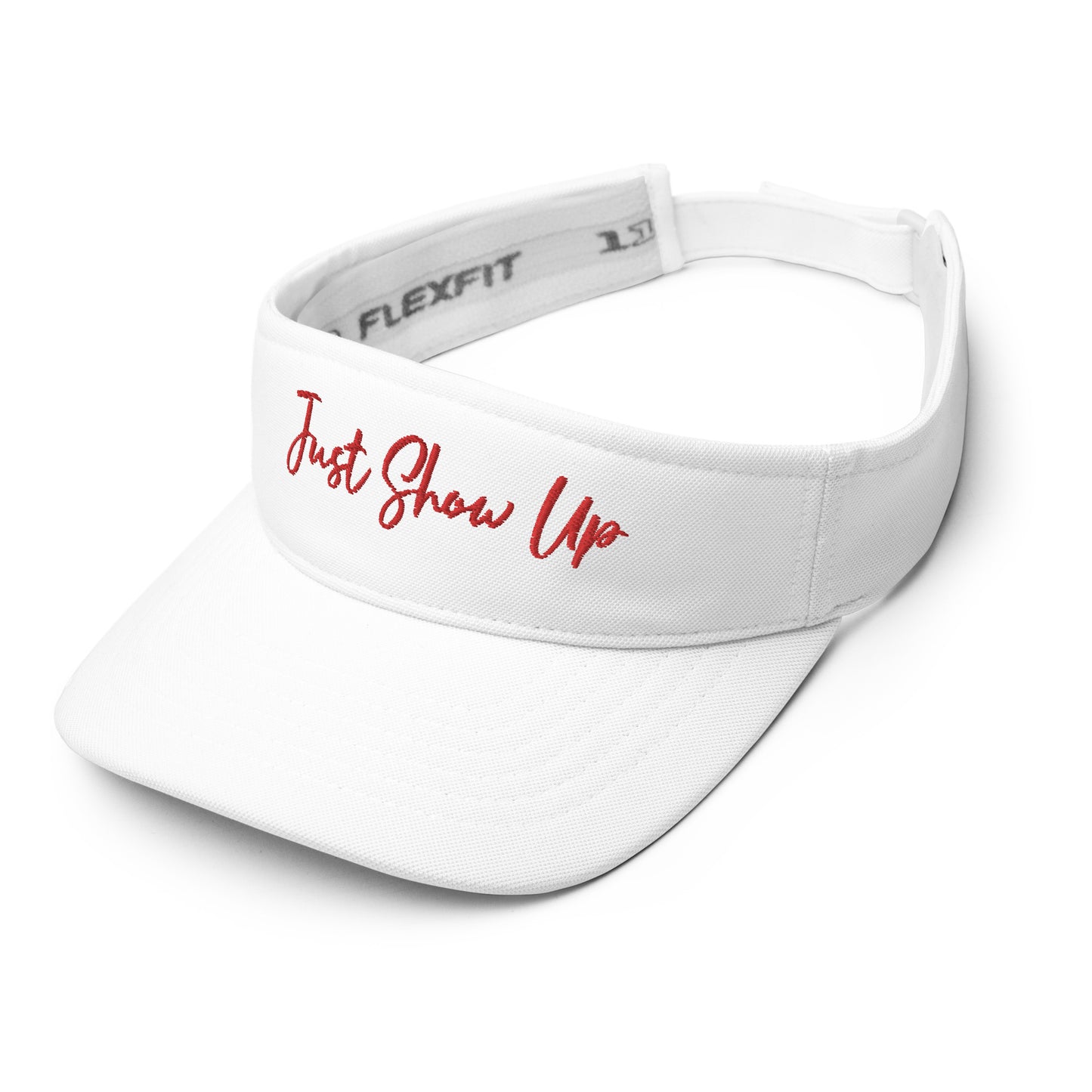 White Visor with Red Logo