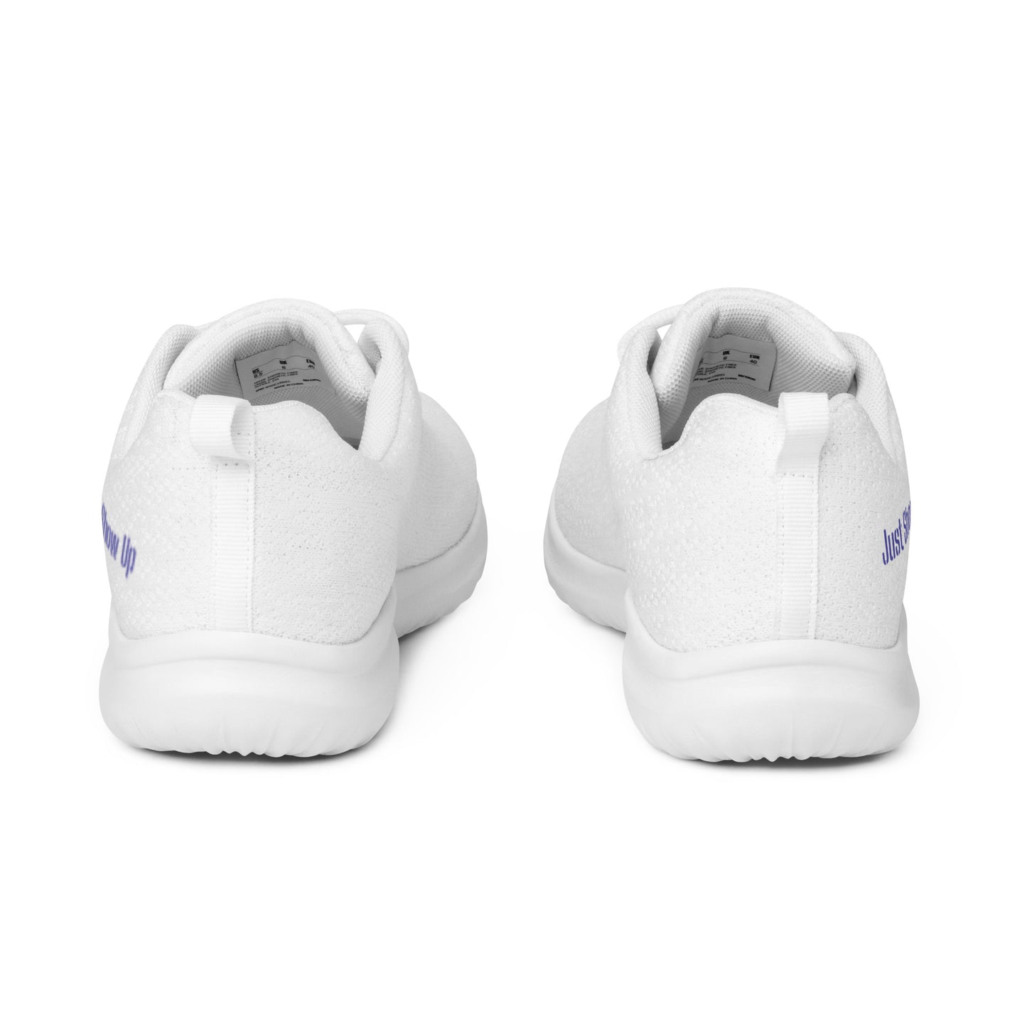 Women’s athletic shoes Purple Just Show Up Block Letter