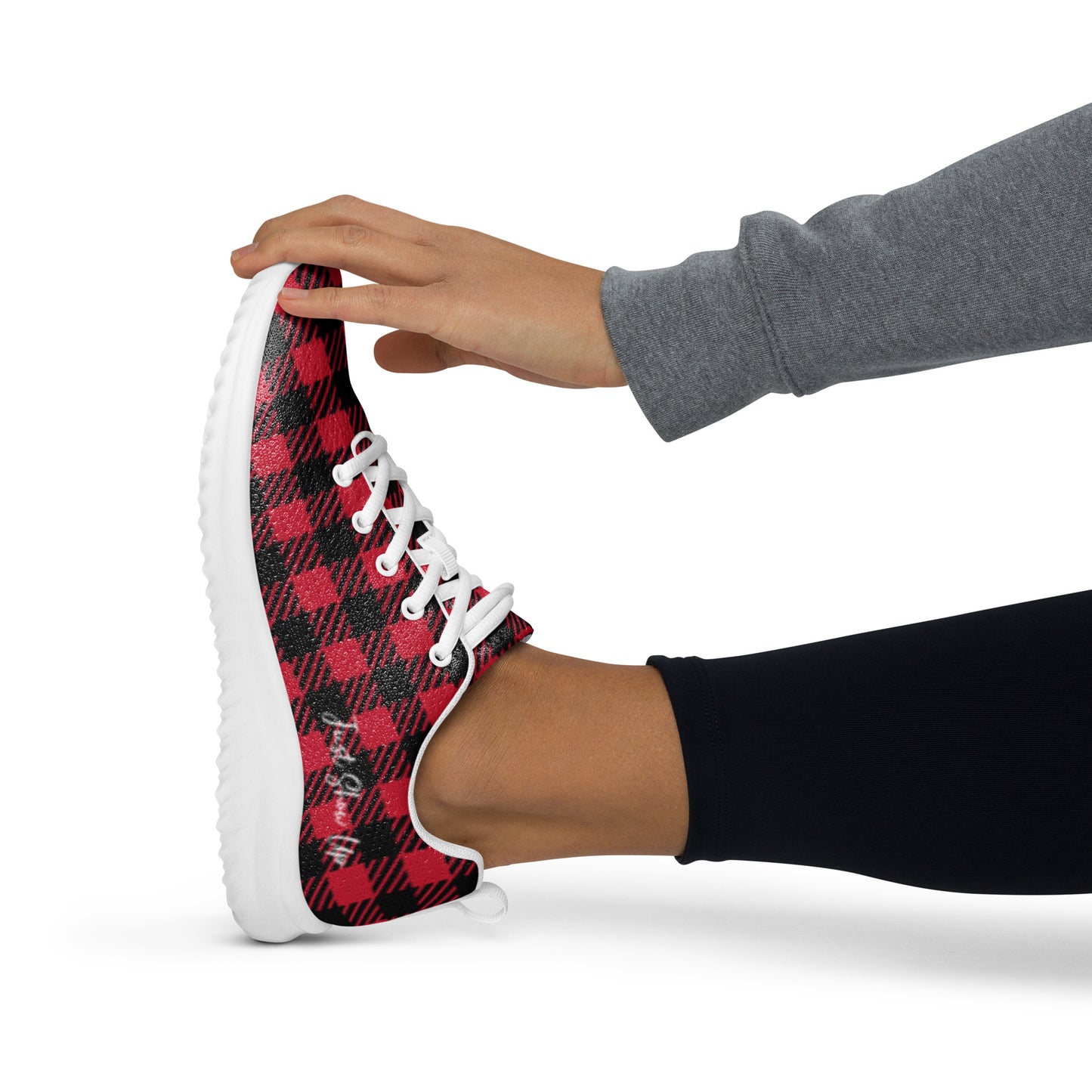 Women’s athletic shoes Red Plaid