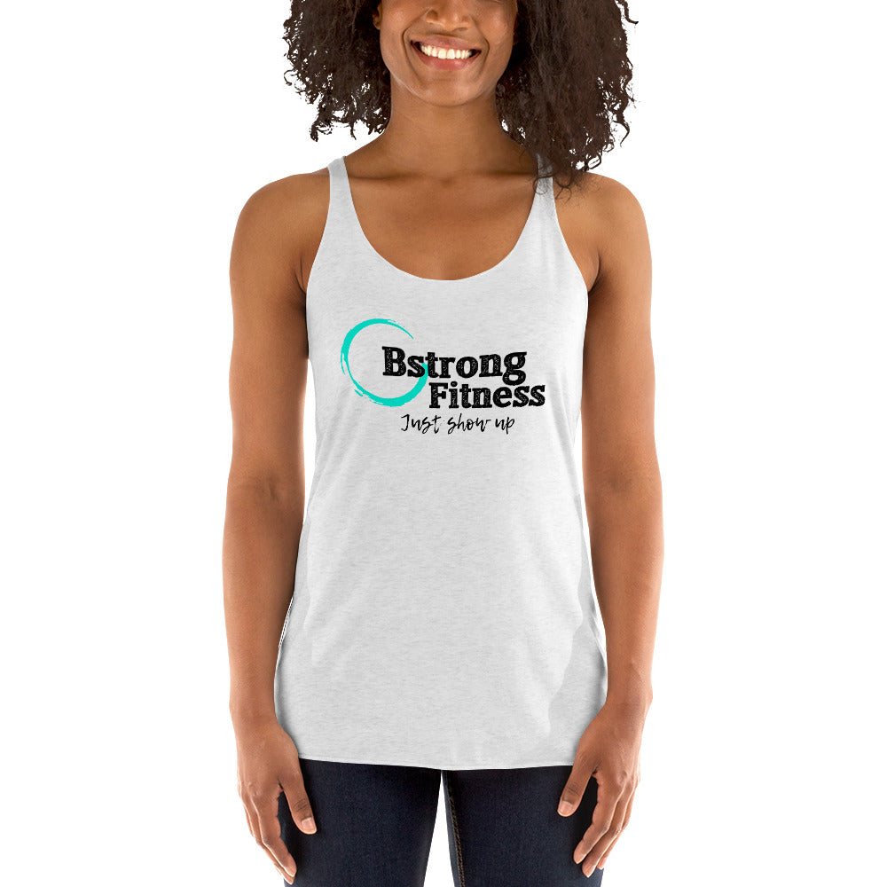 Women's Racerback Tank Classic Logo White Just Show Up