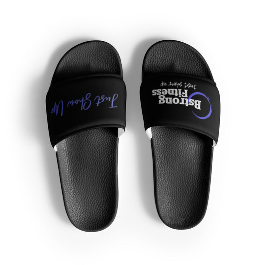 Women's slides Black with Purple