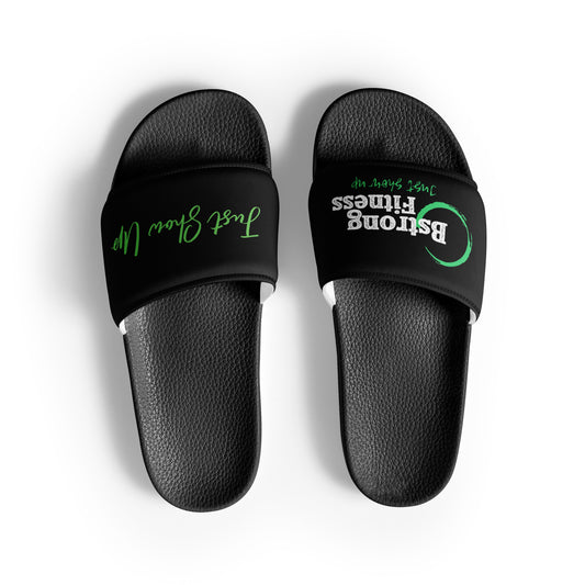 Women's slides Black with Green