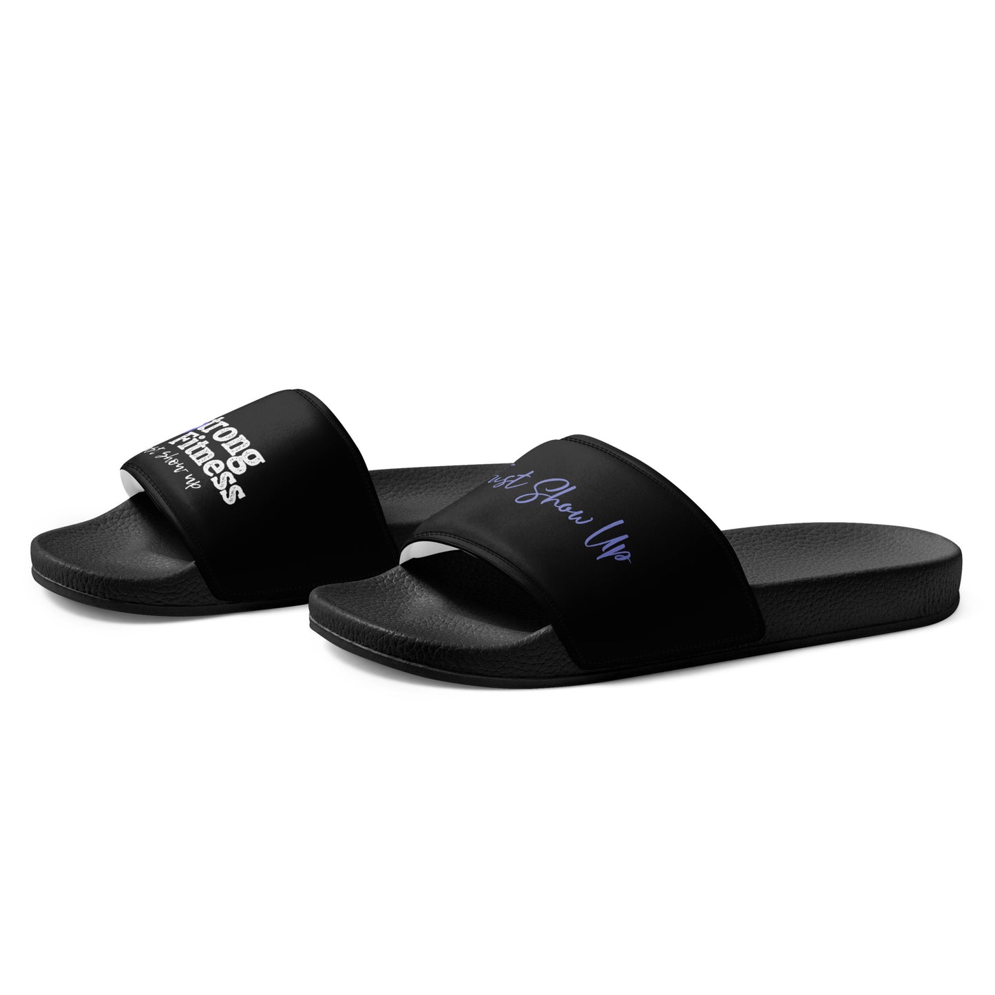 Women's slides Black with Purple