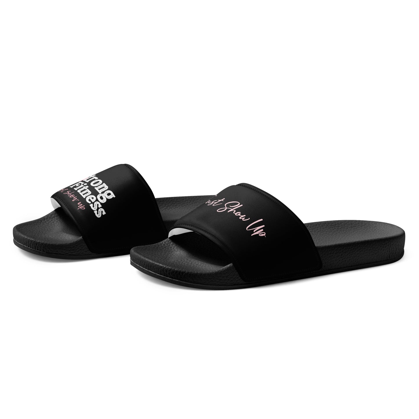 Women's slides Black with Pink