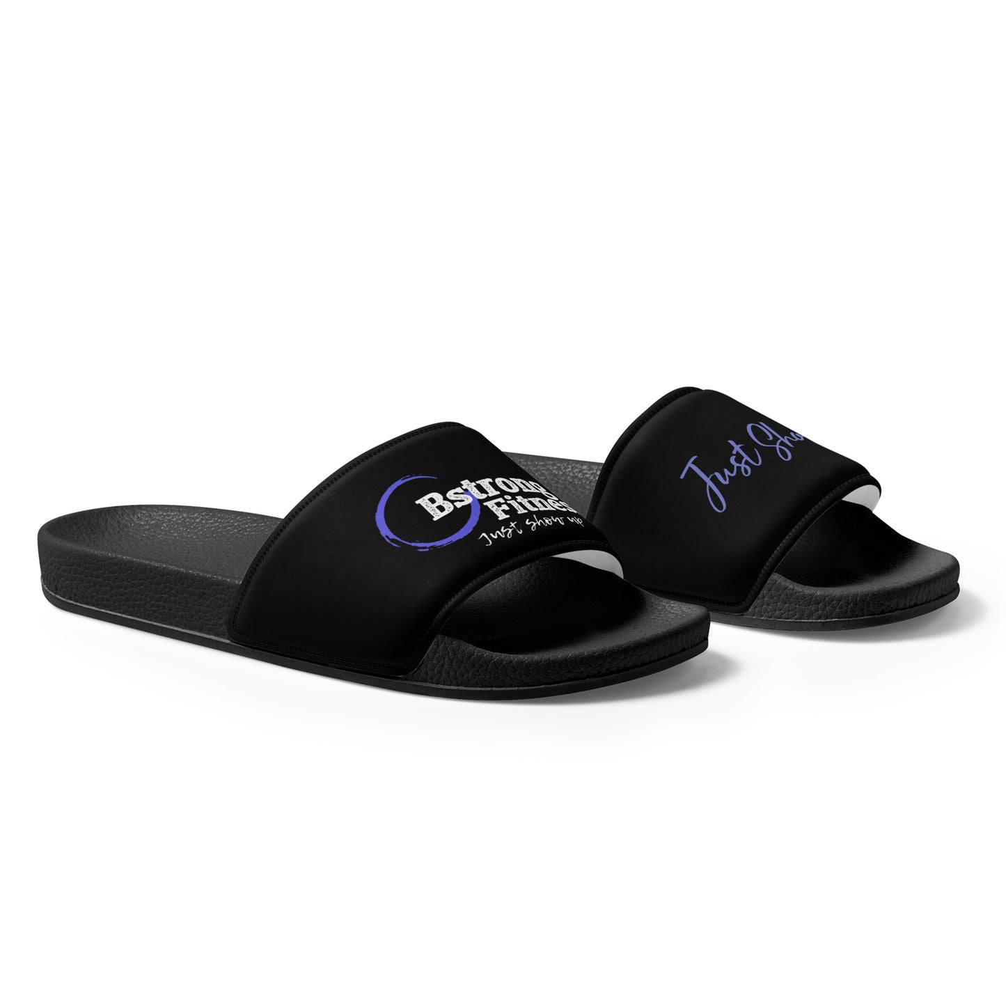 Women's slides Black with Purple