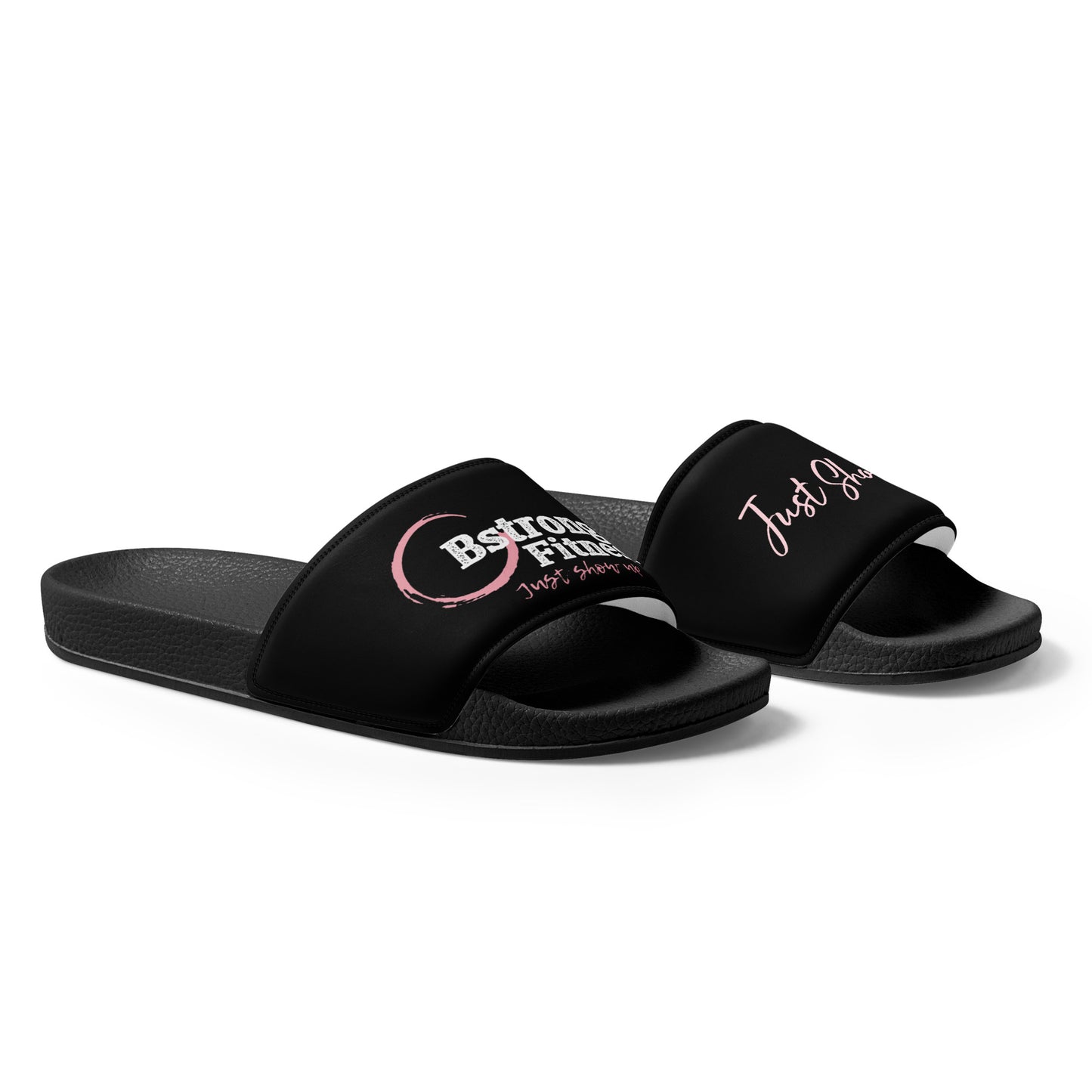 Women's slides Black with Pink