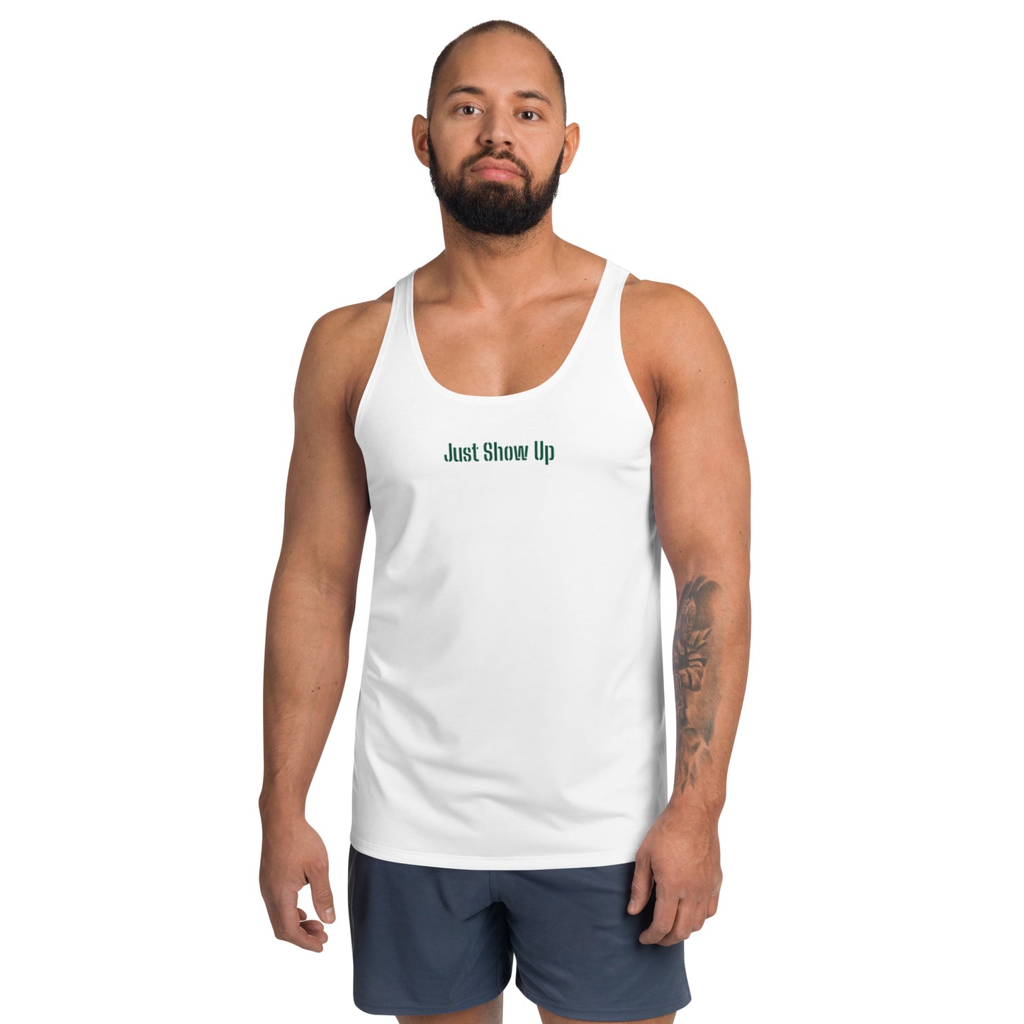 Unisex Tank Top Block Letter White