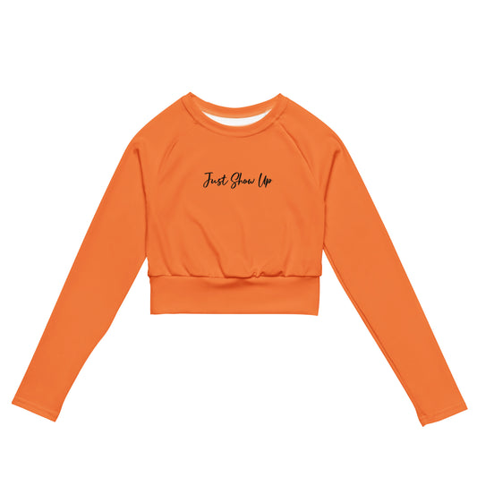 Recycled long-sleeve crop top Orange