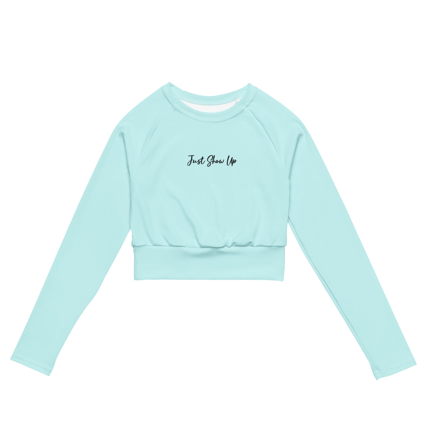 Recycled long-sleeve crop top Light Blue