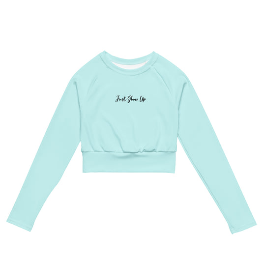 Recycled long-sleeve crop top Light Blue