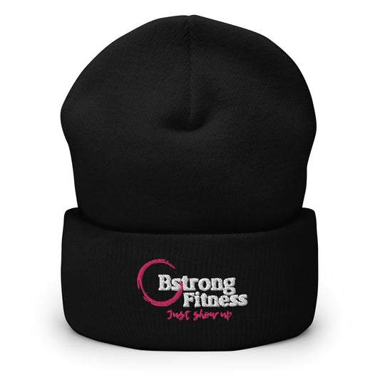 Cuffed Beanie Black Classic Logo Pink