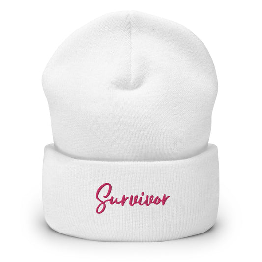 Cuffed Beanie Survivor White