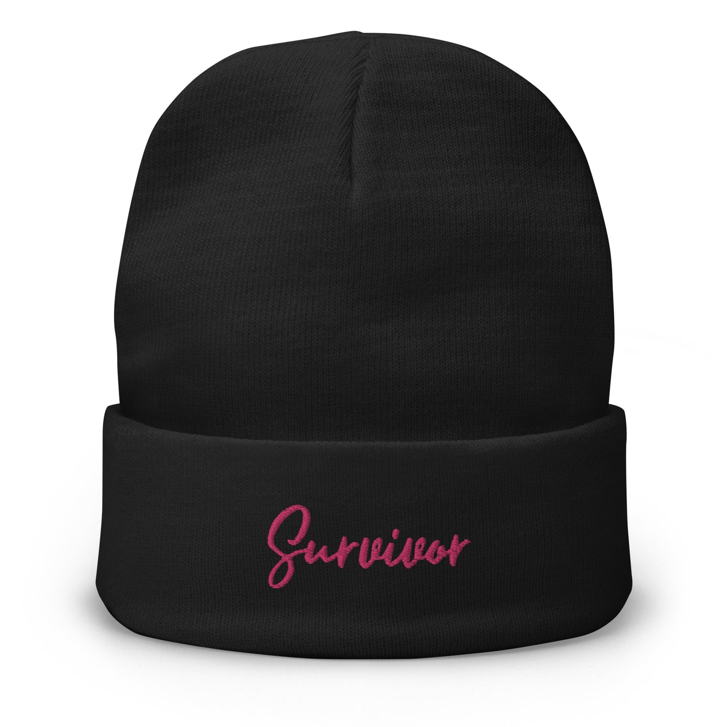 Embroidered Beanie Survivor Black