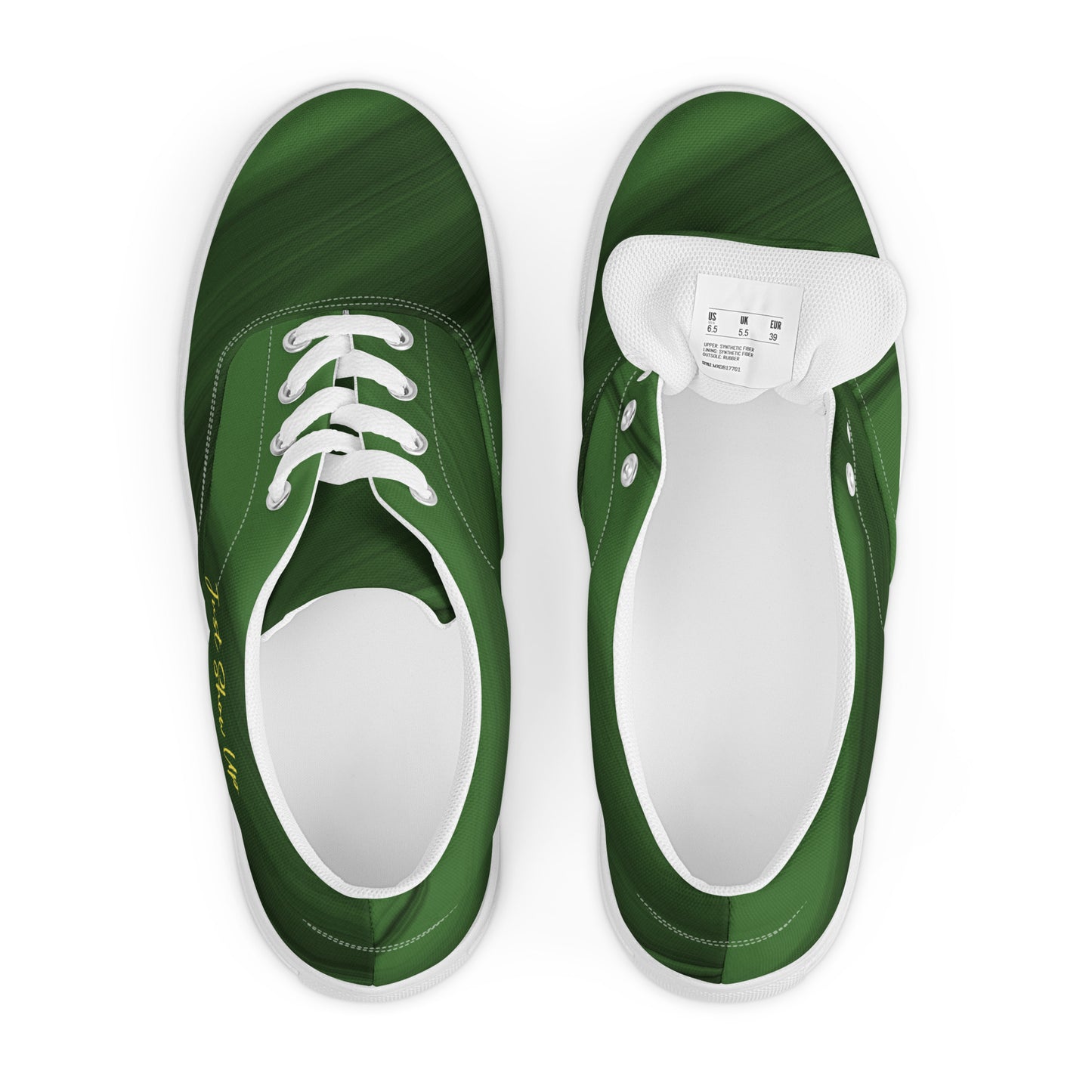 Men’s lace-up canvas shoes green