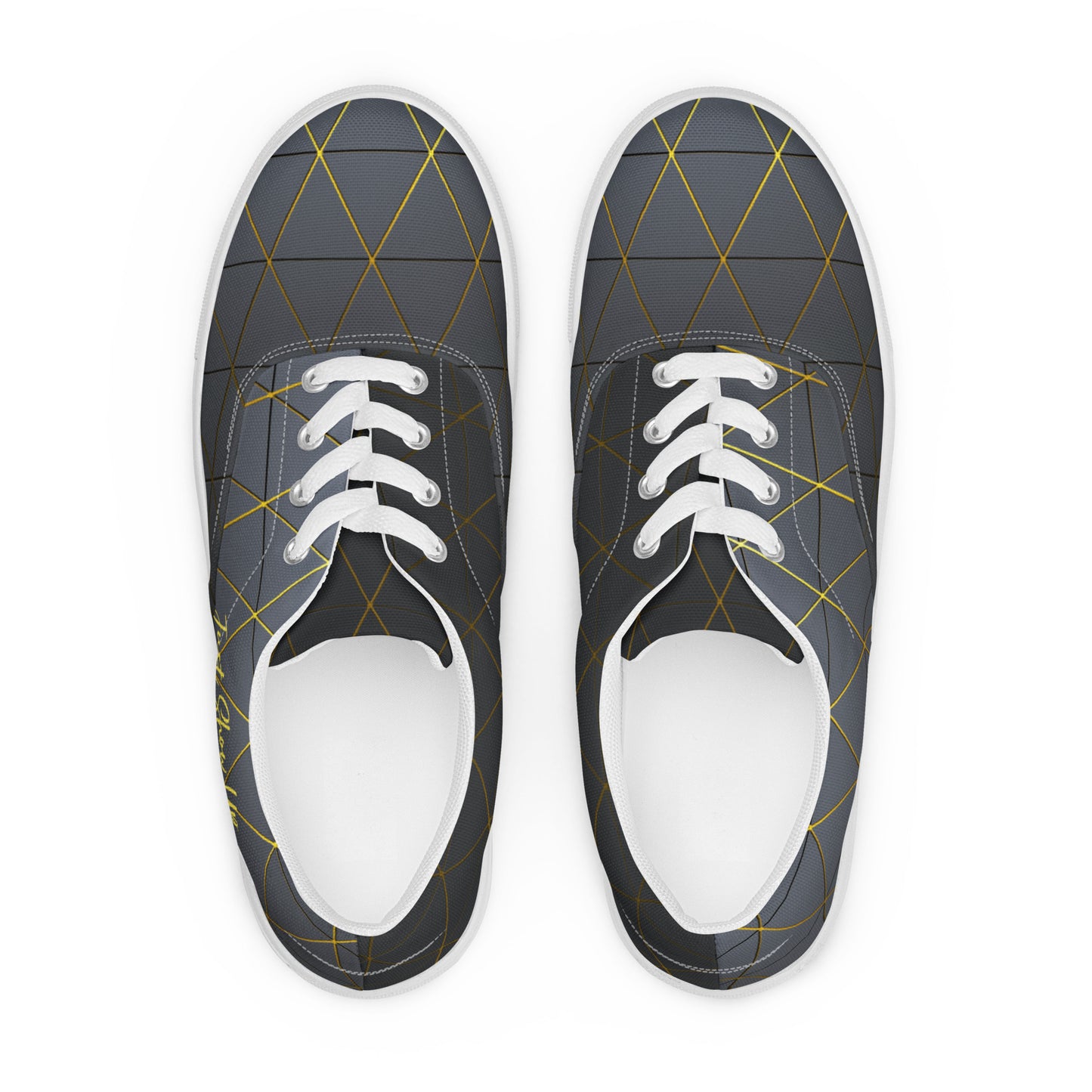 Men’s lace-up canvas shoes Black and Yellow