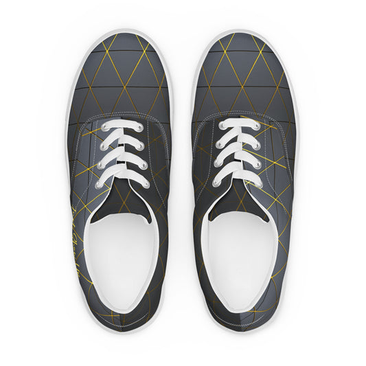 Men’s lace-up canvas shoes Black and Yellow