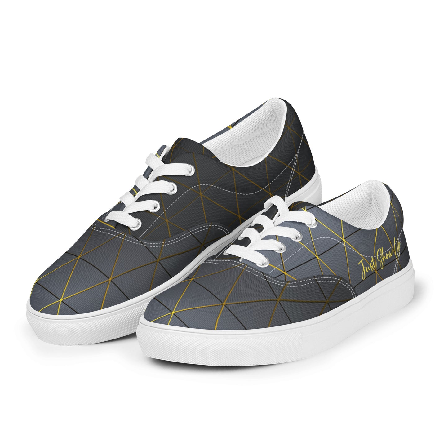 Men’s lace-up canvas shoes Black and Yellow