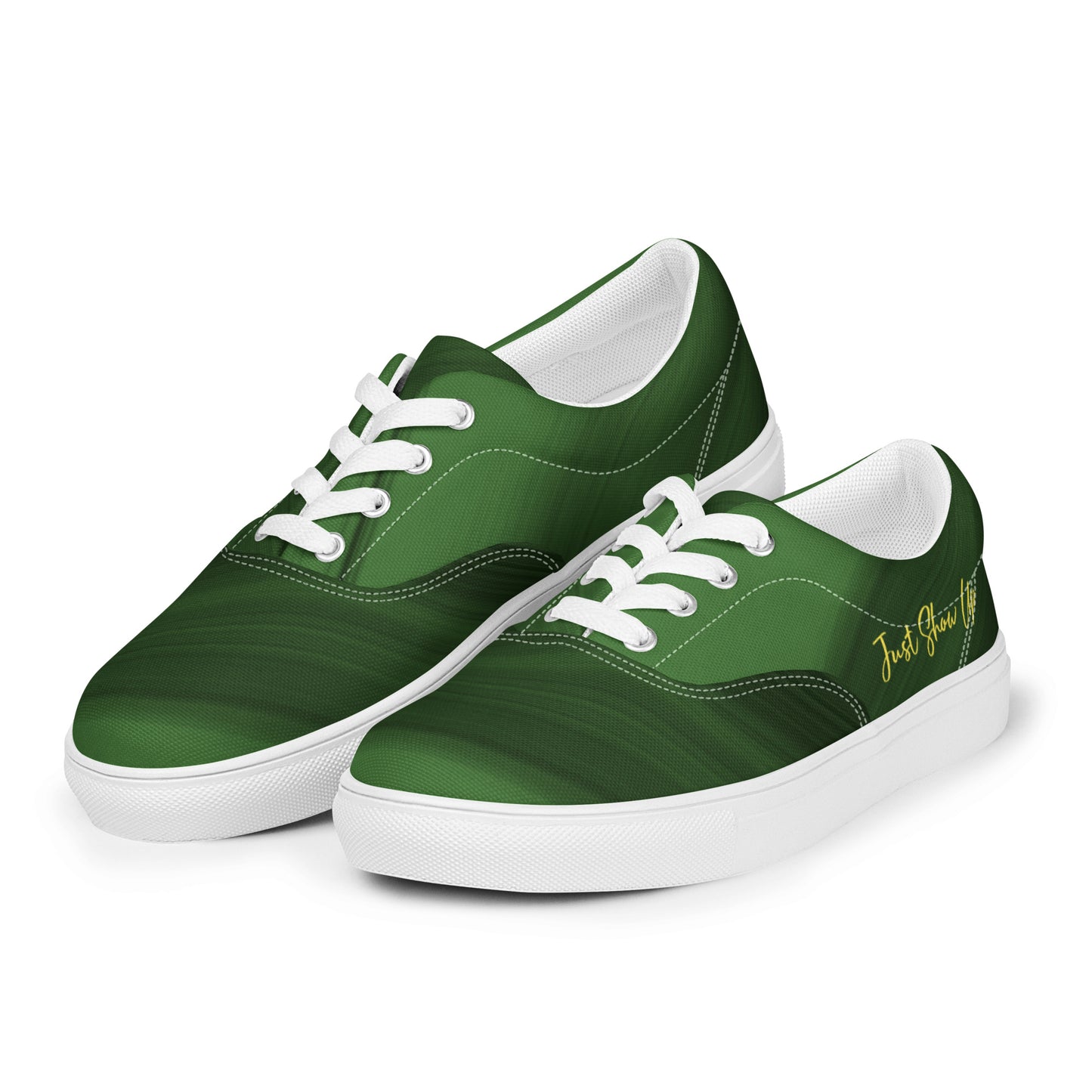 Men’s lace-up canvas shoes green