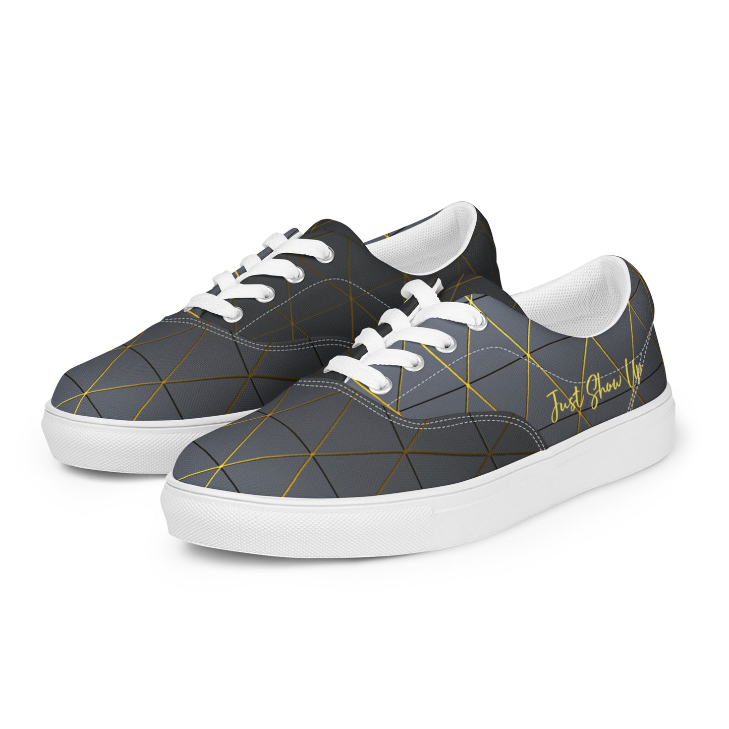 Men’s lace-up canvas shoes Black and Yellow