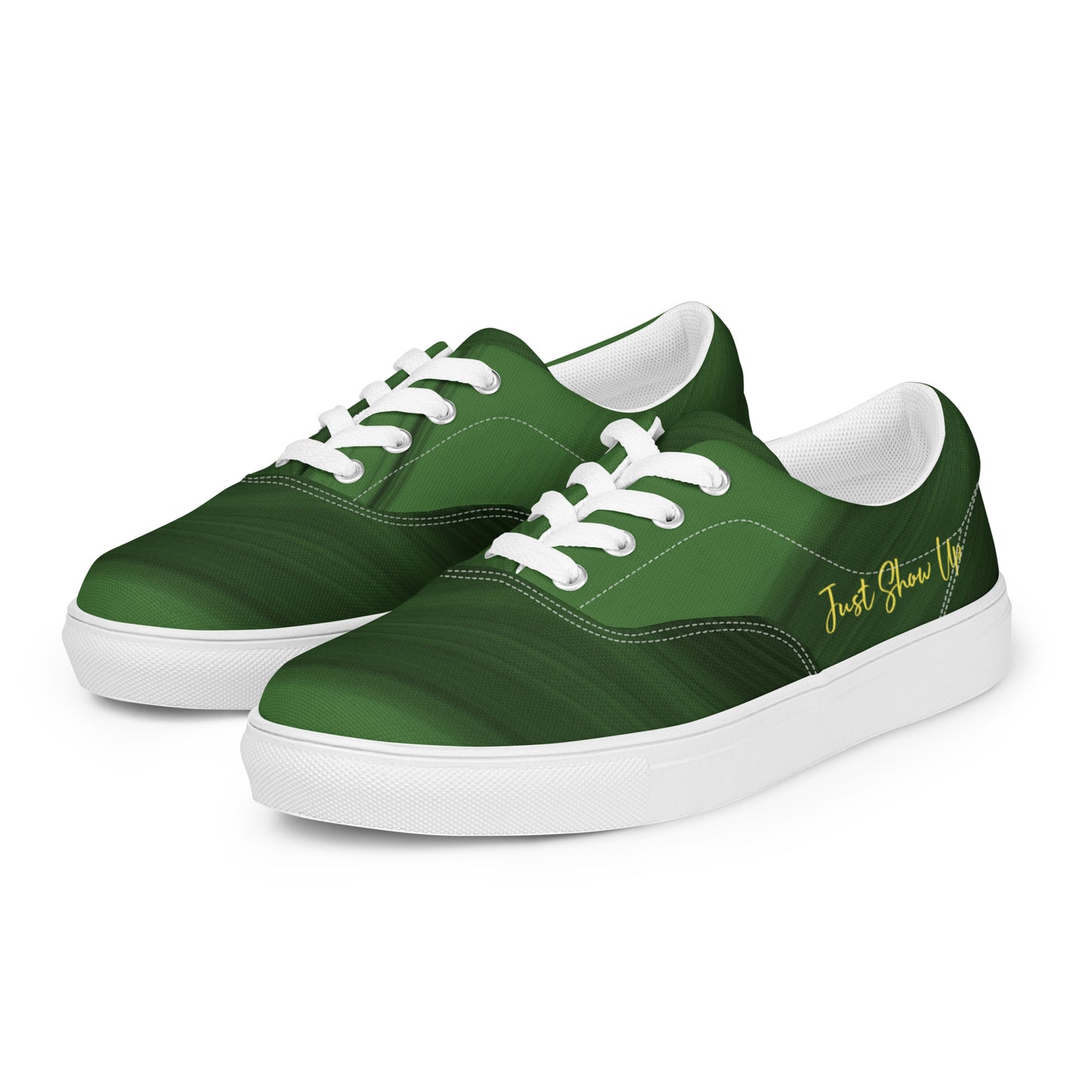 Men’s lace-up canvas shoes green