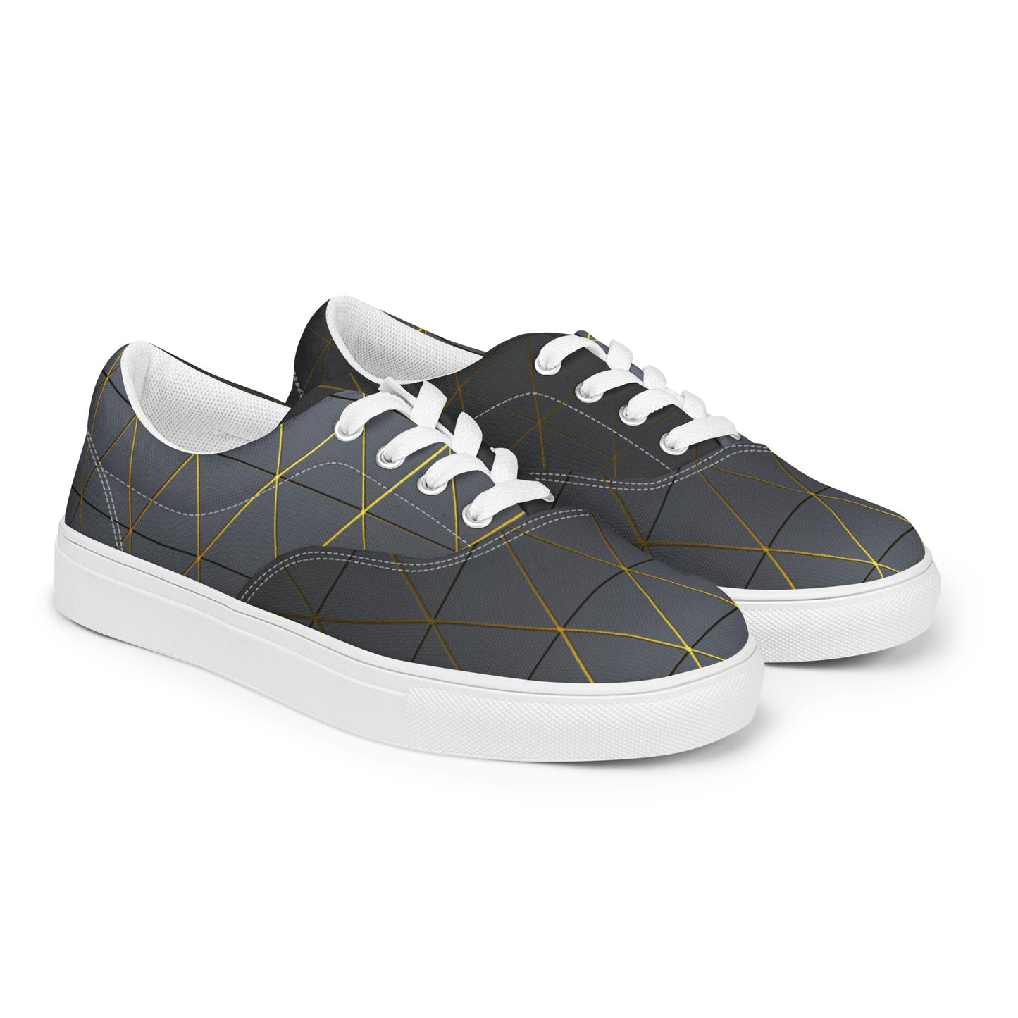 Men’s lace-up canvas shoes Black and Yellow