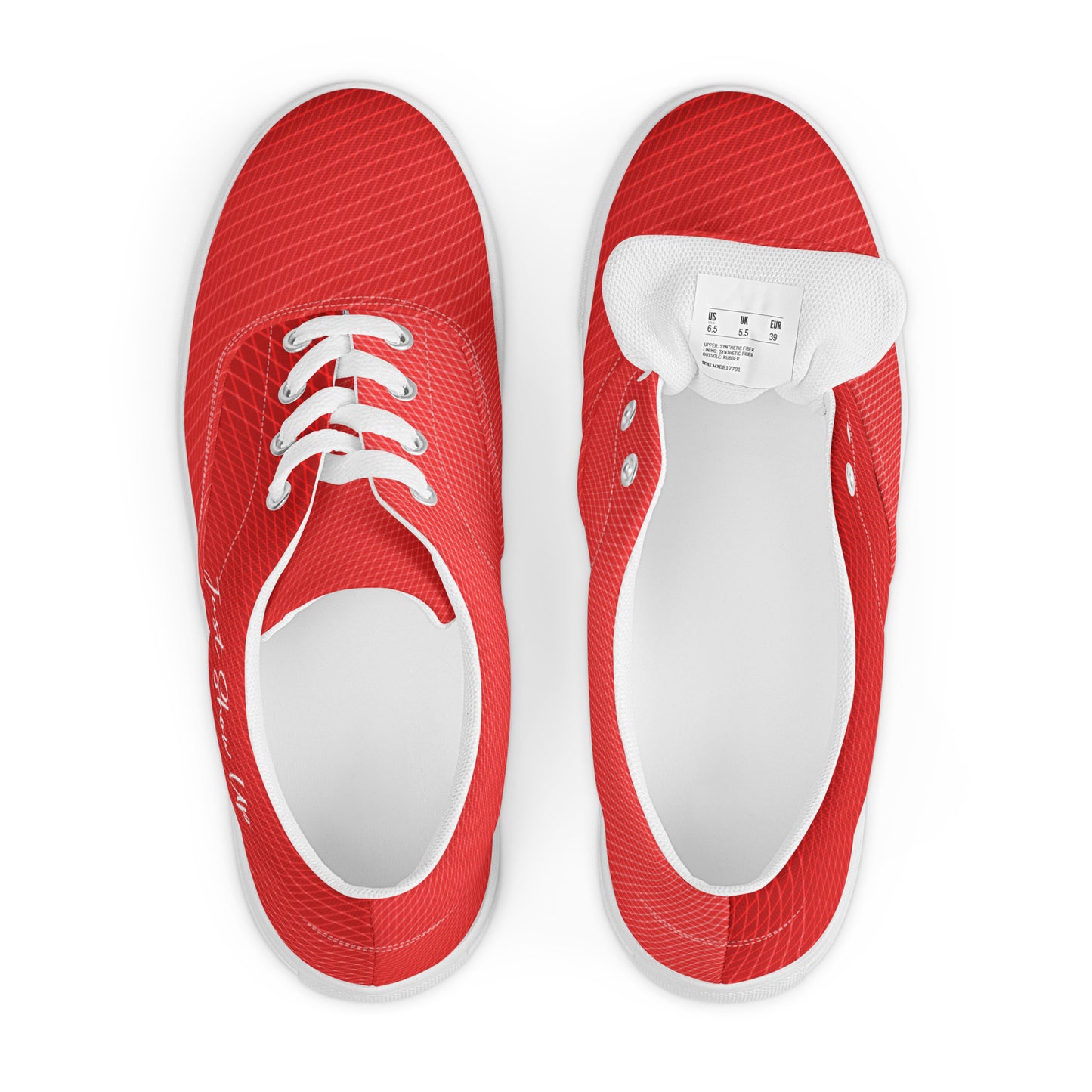 Women’s lace-up canvas shoes Red