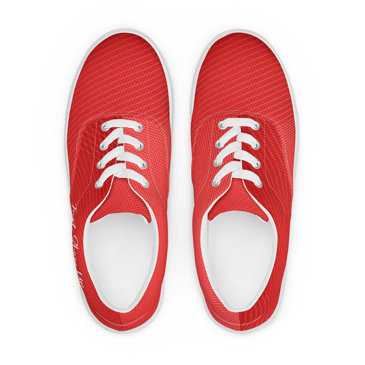 Women’s lace-up canvas shoes Red