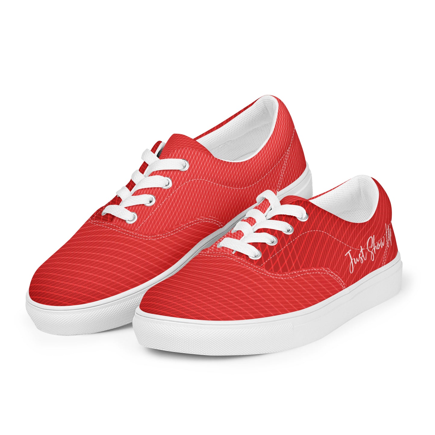 Women’s lace-up canvas shoes Red