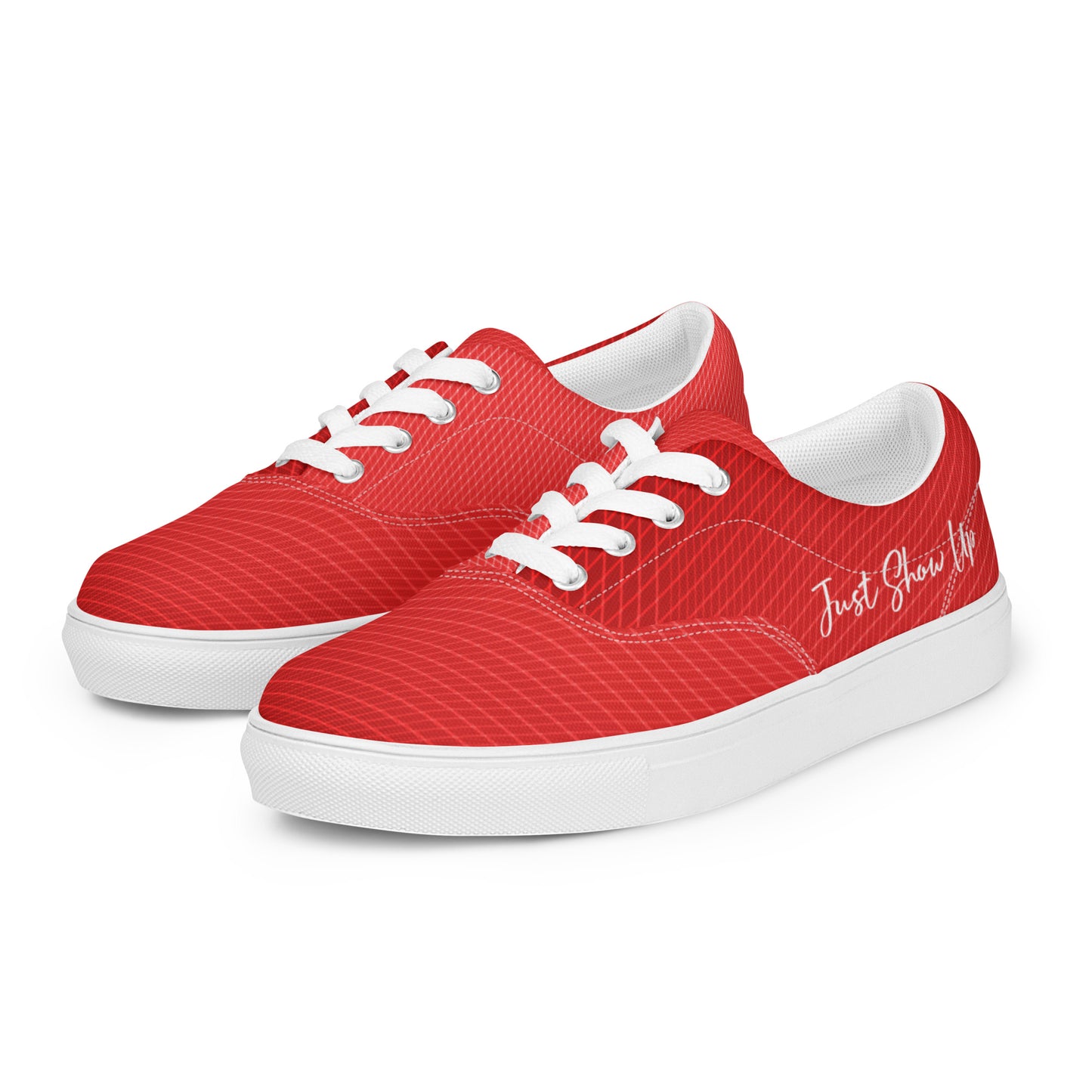 Women’s lace-up canvas shoes Red